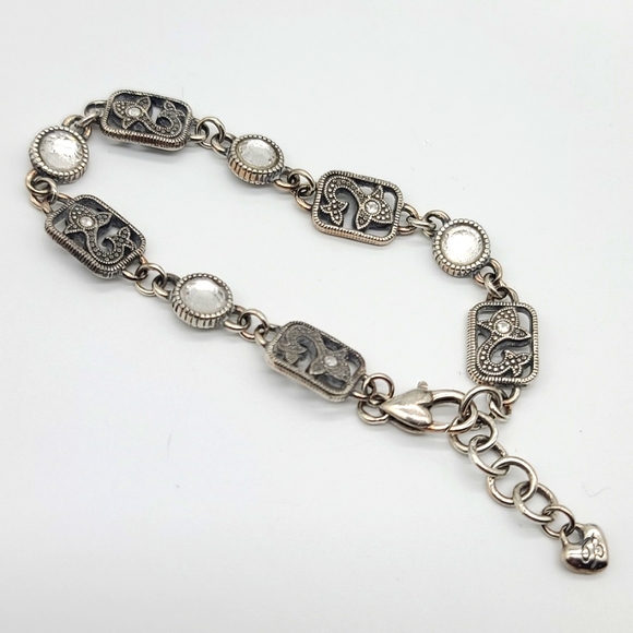 Brighton "PACIFIC HEIGHTS" Coastal Retired Marcasite bracelet! Silver Plated! 🐠 - Picture 5 of 10